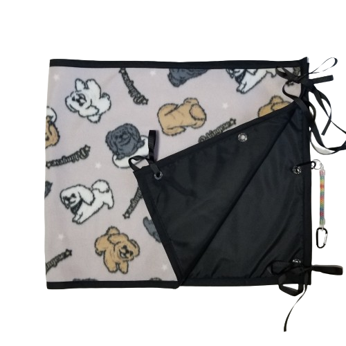ゴルフ用シートカバー＋雨用カバー　一体型リバーシブル DOG柄くすみピンク ゴルフ用シートカバー＋雨用カバー一体型リバーシブル DOG柄